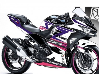 Shop 2018-2024 Kawasaki Ninja 400 Motorcycle Fairings - White Purple Pink