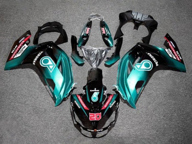 2012-2016 Kawasaki Ninja 650 EX650 Motorcycle Fairings - Blue Glossy Black Petronas