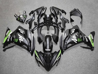 Shop 2017-2019 Kawasaki Ninja 650 EX650 Motorcycle Fairings - Matte Black Green White Monster