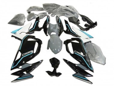Shop 2020-2024 Kawasaki Ninja 650 EX650 Motorcycle Fairings - White Blue Glossy Black
