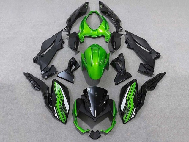 2018-2024 Kawasaki Z400 Motorcycle Fairings - Green White Black