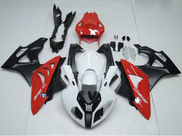 2009-2014 BMW S1000RR Motorcycle Fairings - White Red Matte Black