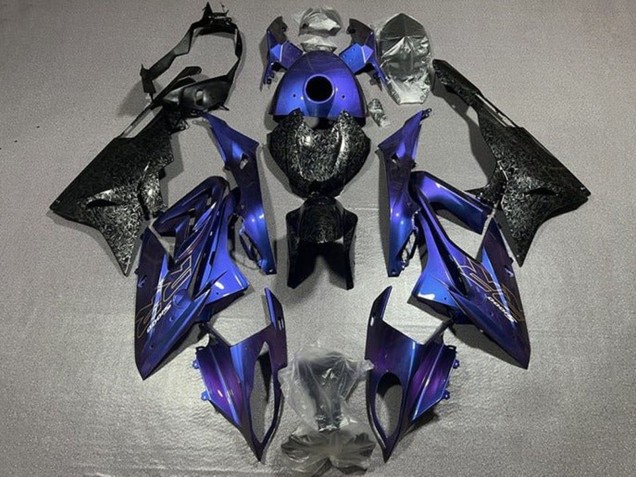 2015-2016 BMW S1000RR Motorcycle Fairings - Purple Faux Forged Carbon Fiber
