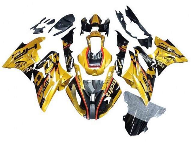 2015-2016 BMW S1000RR Motorcycle Fairings - Gold Black Tyco