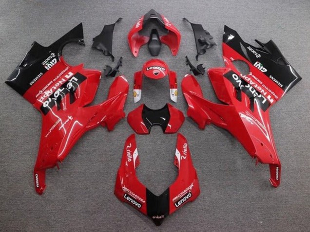 2020-2021 Ducati Panigale V4 V4S Motorcycle Fairings - Red Glossy Black Lenovo