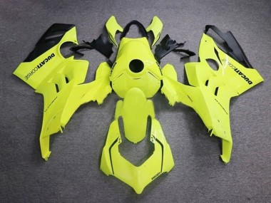 Shop 2020-2021 Ducati Panigale V4 V4S Motorcycle Fairings - Neon Yellow Glossy Black Corse