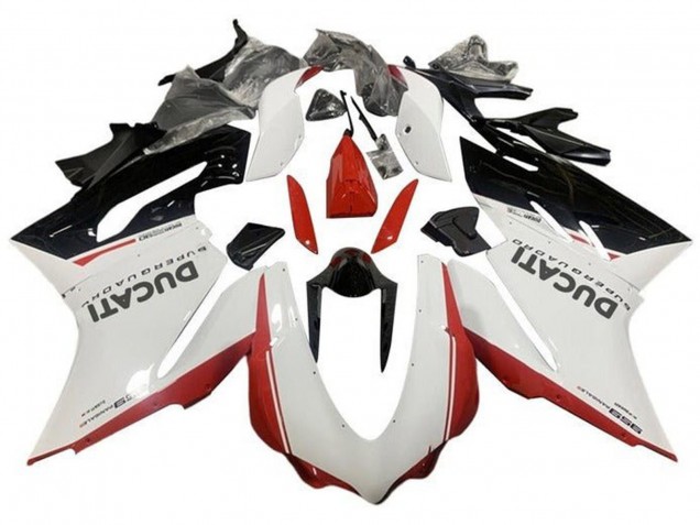 2015-2020 Ducati 959 Motorcycle Fairings - White Red Glossy Black