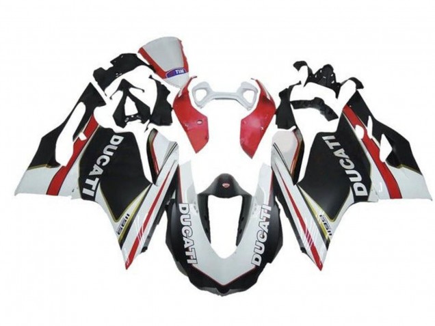 2011-2014 Ducati Panigale 1199 Motorcycle Fairings - White Red Matte Black