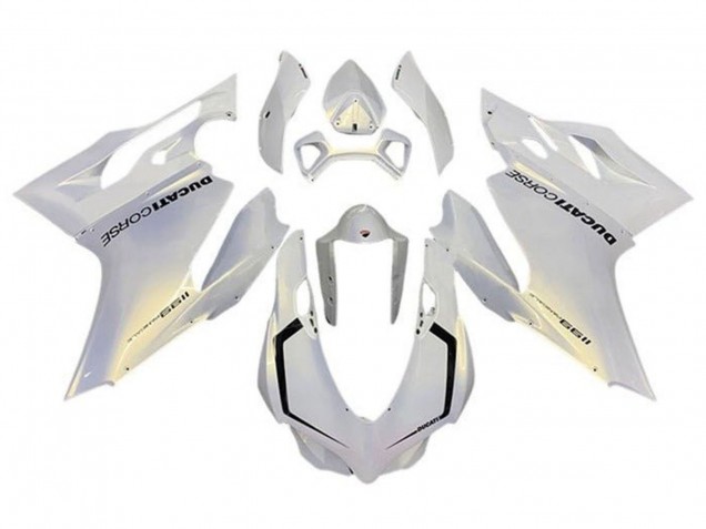 2011-2014 Ducati Panigale 1199 Motorcycle Fairings - Pearl White Corse
