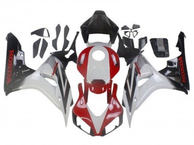 Shop 2006-2007 Honda CBR1000RR Motorcycle Fairings - White Red Glossy Black Fade