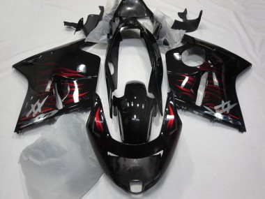 Shop 1996-2007 Honda CBR1100XX Blackbird Motorcycle Fairing - Glossy Black Red Flame