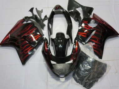 Shop 1996-2007 Honda CBR1100XX Blackbird Motorcycle Fairings - Glossy Black Red Flame