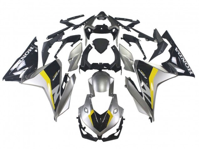 2019-2021 Honda CBR500R Motorcycle Fairing - Silver Glossy Black Yellow