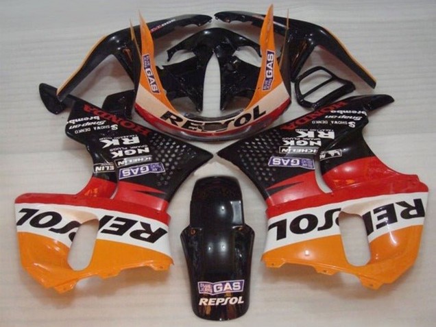 1996-1997 Honda CBR900RR 893 Motorcycle Fairings - Orange White Red Glossy Black Repsol