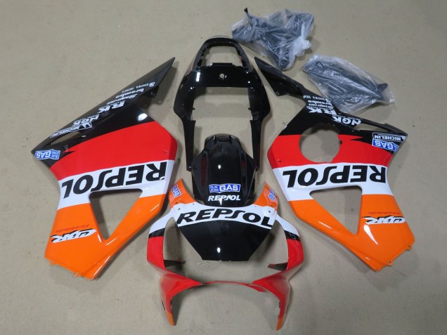 2002-2003 Honda CBR900RR 954 Motorcycle Fairing - Orange White Red Glossy Black Repsol