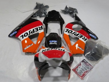 Shop 2002-2003 Honda CBR900RR 954 Motorcycle Fairings - Orange White Red Glossy Black Repsol