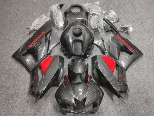 2013-2026 Honda CBR600RR Motorcycle Fairings - Faux Carbon Fiber Red