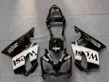 Shop 2001-2003 Honda CBR600 F4i Motorcycle Fairings - Glossy Black White West