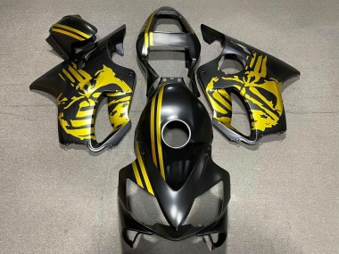 Shop 2001-2003 Honda CBR600 F4i Motorcycle Fairings - Gold Matte Black Skull