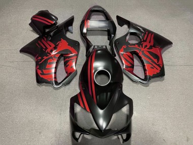 Shop 2001-2003 Honda CBR600 F4i Motorcycle Fairings - Red Matte Black Skull