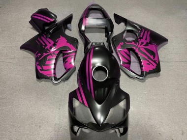 Shop 2001-2003 Honda CBR600 F4i Motorcycle Fairings - Pink Matte Black Skull