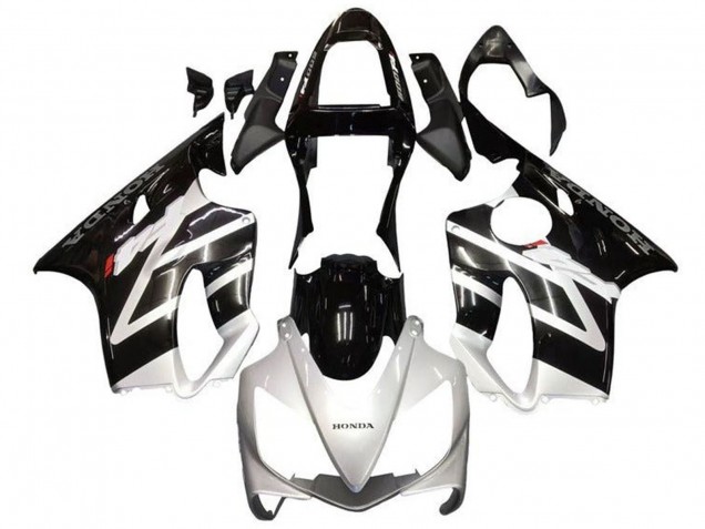 2001-2003 Honda CBR600 F4i Motorcycle Fairings - Silver Glossy Black