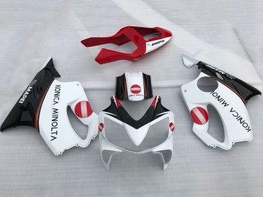 Shop 2001-2003 Honda CBR600 F4i Motorcycle Fairings - White Red Glossy Black Konica Minolta