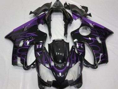 Shop 2004-2007 Honda CBR600 F4i Motorcycle Fairings - Glossy Black Purple Flame