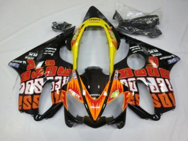 Shop 2004-2007 Honda CBR600 F4i Motorcycle Fairings - Yellow Orange Glossy Black Rossi