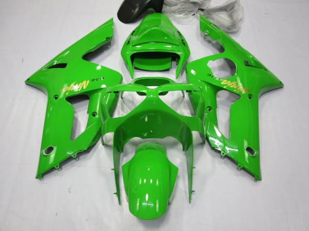 2003-2004 Kawasaki ZX6R Motorcycle Fairings - Green Gold Decal