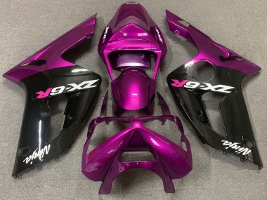 Shop 2003-2004 Kawasaki ZX6R Motorcycle Fairing - Purple Glossy Black