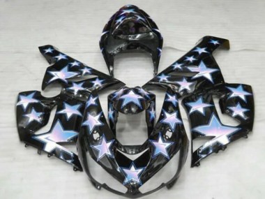 Shop 2005-2006 Kawasaki ZX6R Motorcycle Fairings - Black Blue White Star