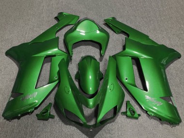 Shop 2007-2008 Kawasaki ZX6R Motorcycle Fairings - Green Chrome