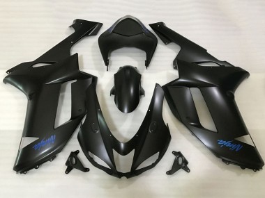 Shop 2007-2008 Kawasaki ZX6R Motorcycle Fairings - Matte Black Blue Ninja