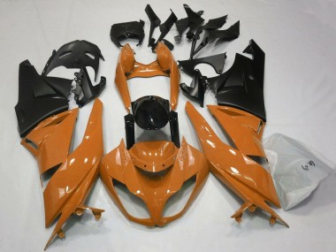 Shop 2007-2008 Kawasaki ZX6R Motorcycle Fairings - Orange Black Matte Black
