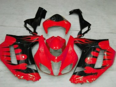 Shop 2007-2008 Kawasaki ZX6R Motorcycle Fairings - Red Black Flame