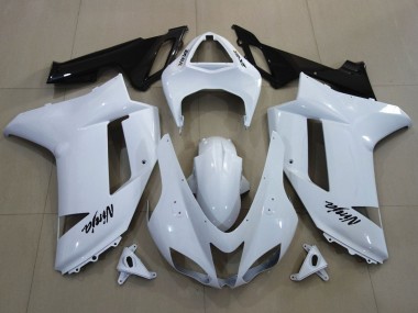 Shop 2007-2008 Kawasaki ZX6R Motorcycle Fairings - White Black
