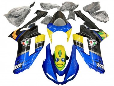 Shop 2007-2008 Kawasaki ZX6R Motorcycle Fairings - Blue Black Yellow Shark