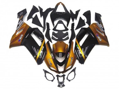 Shop 2007-2008 Kawasaki ZX6R Motorcycle Fairings - Gold Black Elf