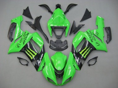 Shop 2007-2008 Kawasaki ZX6R Motorcycle Fairings - Green Black Monster Energy