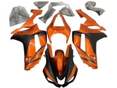 Shop 2007-2008 Kawasaki ZX6R Motorcycle Fairings - Orange Matte Black