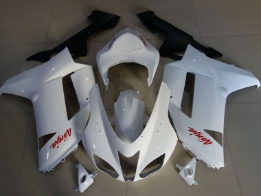 Shop 2007-2008 Kawasaki ZX6R Motorcycle Fairings - White Red