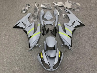 Shop 2009-2012 Kawasaki ZX6R Motorcycle Fairings - Grey Yellow Stripe