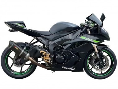 Shop 2009-2012 Kawasaki ZX6R Motorcycle Fairings - Matte Black Green