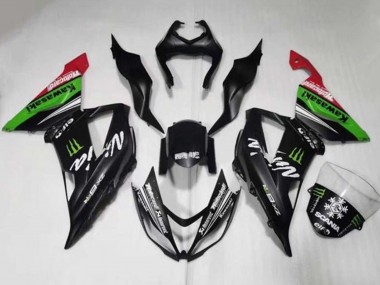 Shop 2013-2018 Kawasaki ZX6R Motorcycle Fairings - Matte Black Green Red White Monster Snow