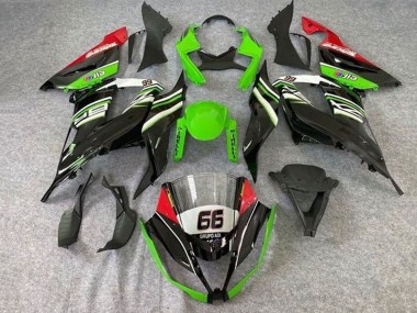 Shop 2013-2018 Kawasaki ZX6R Motorcycle Fairings - Green White Black Red Elf 66