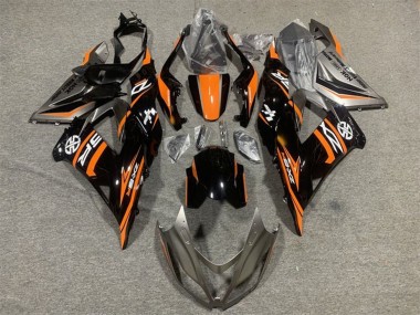 Shop 2013-2018 Kawasaki ZX6R Motorcycle Fairing - Orange Glossy Black