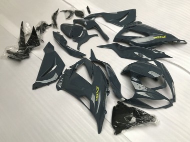 Shop 2013-2018 Kawasaki ZX6R Motorcycle Fairings - Dark Grey Yellow
