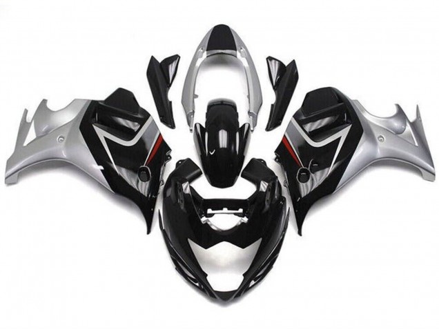 2008-2013 Suzuki GSX650F Motorcycle Fairings - Glossy Black Silver