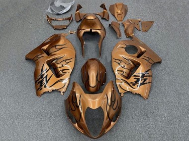 Shop 1996-2007 Suzuki GSXR 1300 Hayabusa Motorcycle Fairings - Brown Bronze Black Flame
